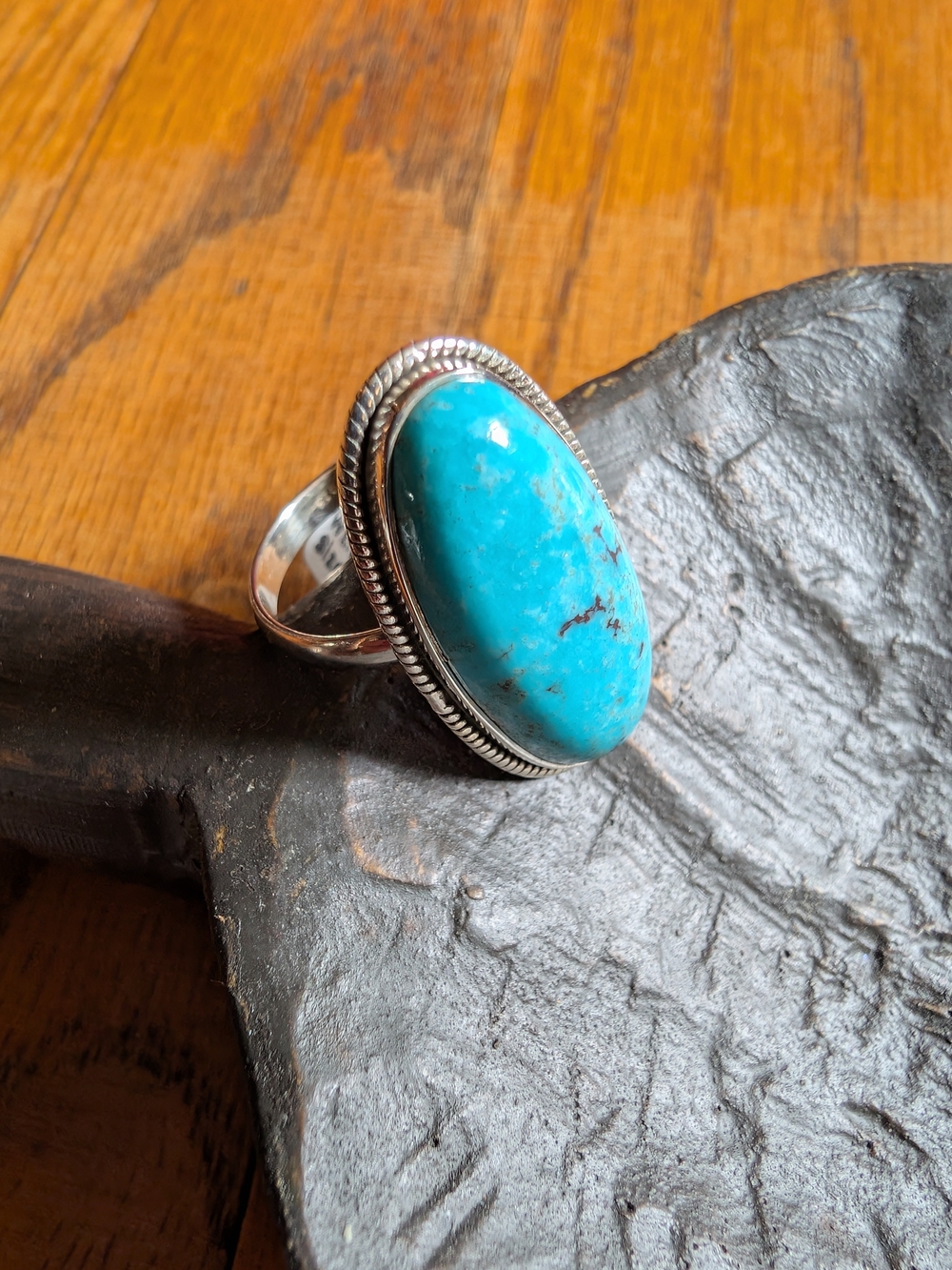 Sterling Silver Turquoise Statement Ring - Blue Gemstone, SZ 10